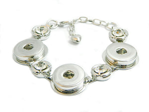 Bracelet 3 boutons-pression et strass - x 1