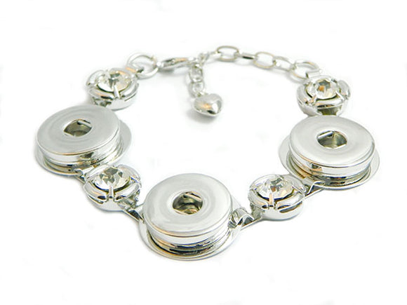 Bracelet 3 boutons-pression et strass - x 1