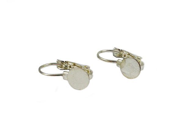 Dormeuses avec support à coller 6 mm - Couleur inox - x2  Ma Boutique de Perles