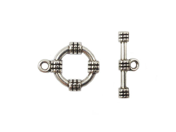 Fermoir T  - Couleur argent vieilli - 15 mm - x 1  Ma Boutique de Perles