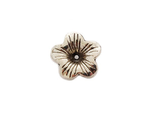 Coupelles fleur - Couleur argent vieilli - 18 mm - x 2