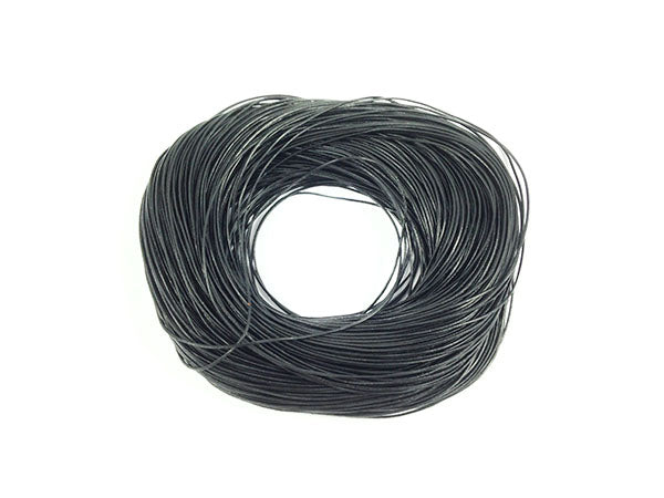 Cordon en cuir rond - Noir - 1 mm - X 2 mètres  Ma Boutique de Perles