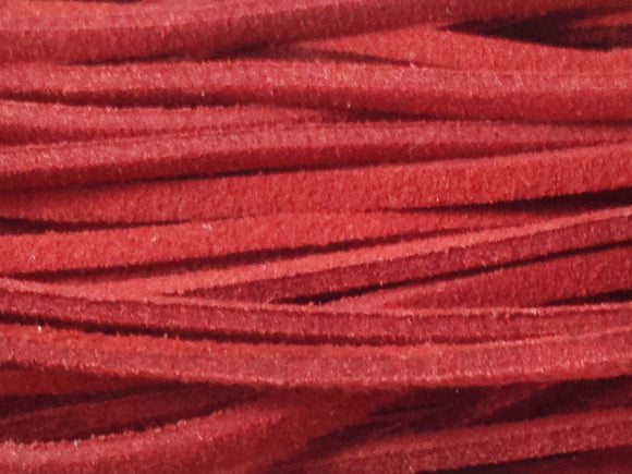 Lacet suédine rouge foncé 2,5 mm - x 1 mètre