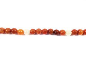 Jade naturel rouge et jaune - Perles rondes - 8 mm - x 10