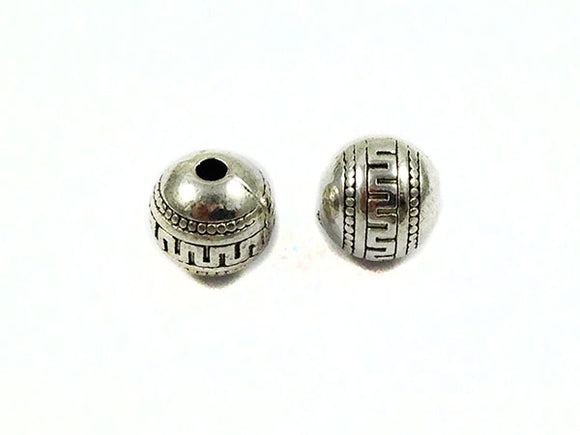 Perles rondes - 9 mm - Argenté - x 4
