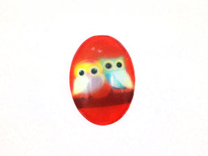 Cabochon ovale hibou - 25 x 18 mm - x 1