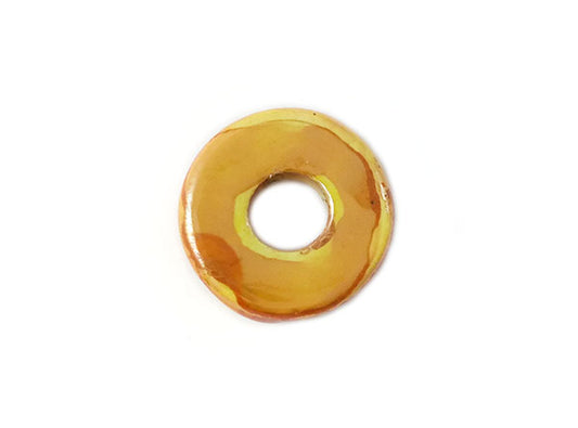 Donut en céramique - 18 mm - Jaune - x 1  Ma Boutique de Perles