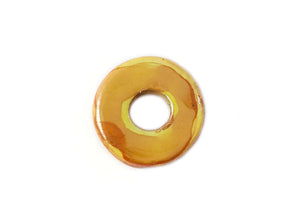 Donut en céramique - 18 mm - Jaune - x 1