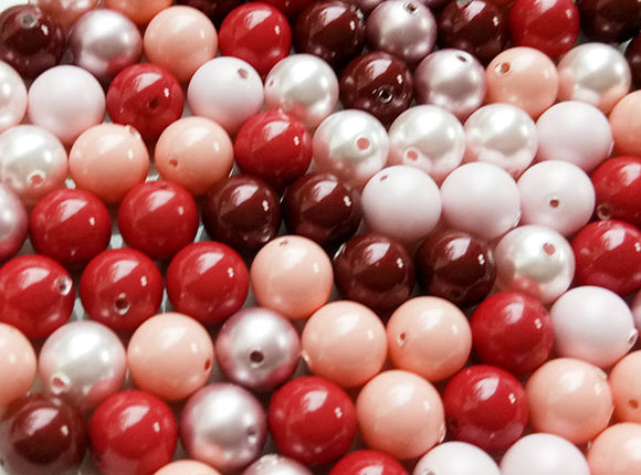 Assortiment de 10 perles rondes nacrées - 6 mm - Bordeaux Pearl et Rosaline Pearl - Swarovski - x 1