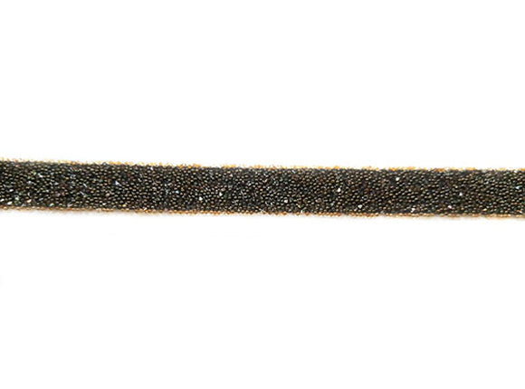 Bande thermocollante Crystal Fabric Swarovski 10 mm - C. Copper Noir - X 10 cm