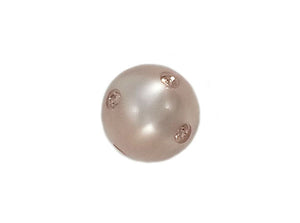 Perle ronde Polaris - 12 mm - Light rose - Brillante et strass Swarovski - x 1